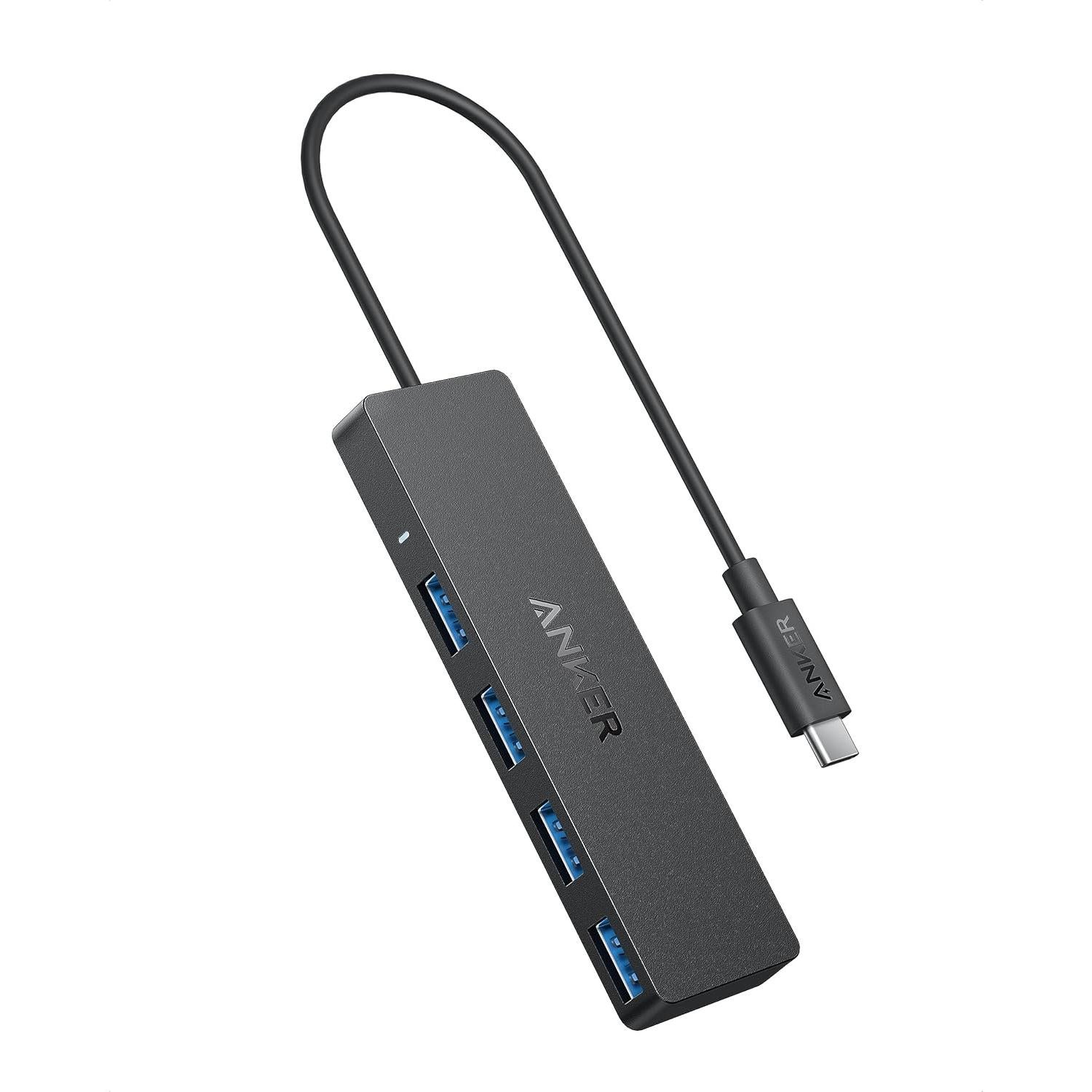 Hub USB-C Anker 4 Puertos 5Gbps Ultra Delgado 0.2m