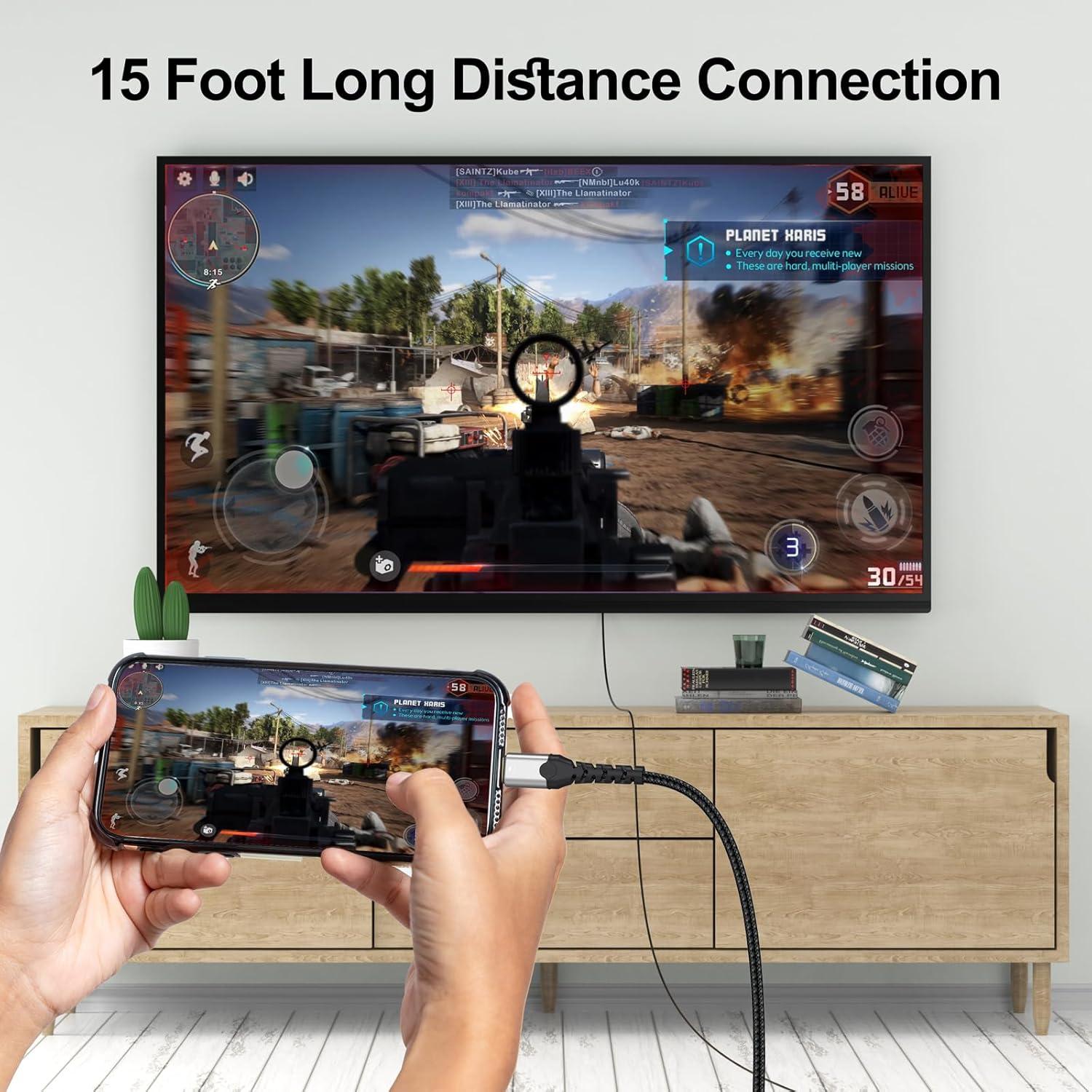 Cable USB C a HDMI 4K 15 pies VoroDcip - Compatible con MacBook, iPhone