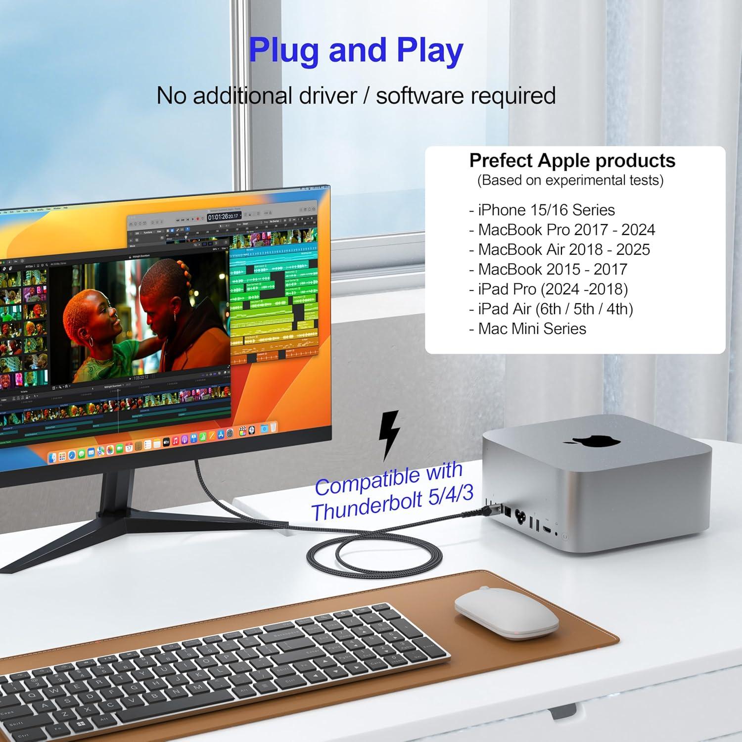 Cable USB C a HDMI 4K 15 pies VoroDcip - Compatible con MacBook, iPhone