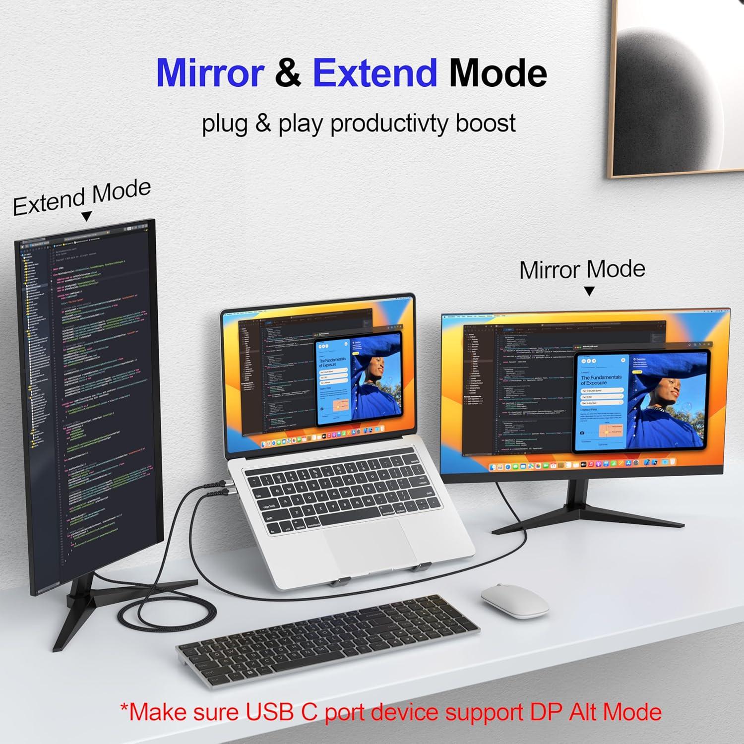 Cable USB C a HDMI 4K 15 pies VoroDcip - Compatible con MacBook, iPhone