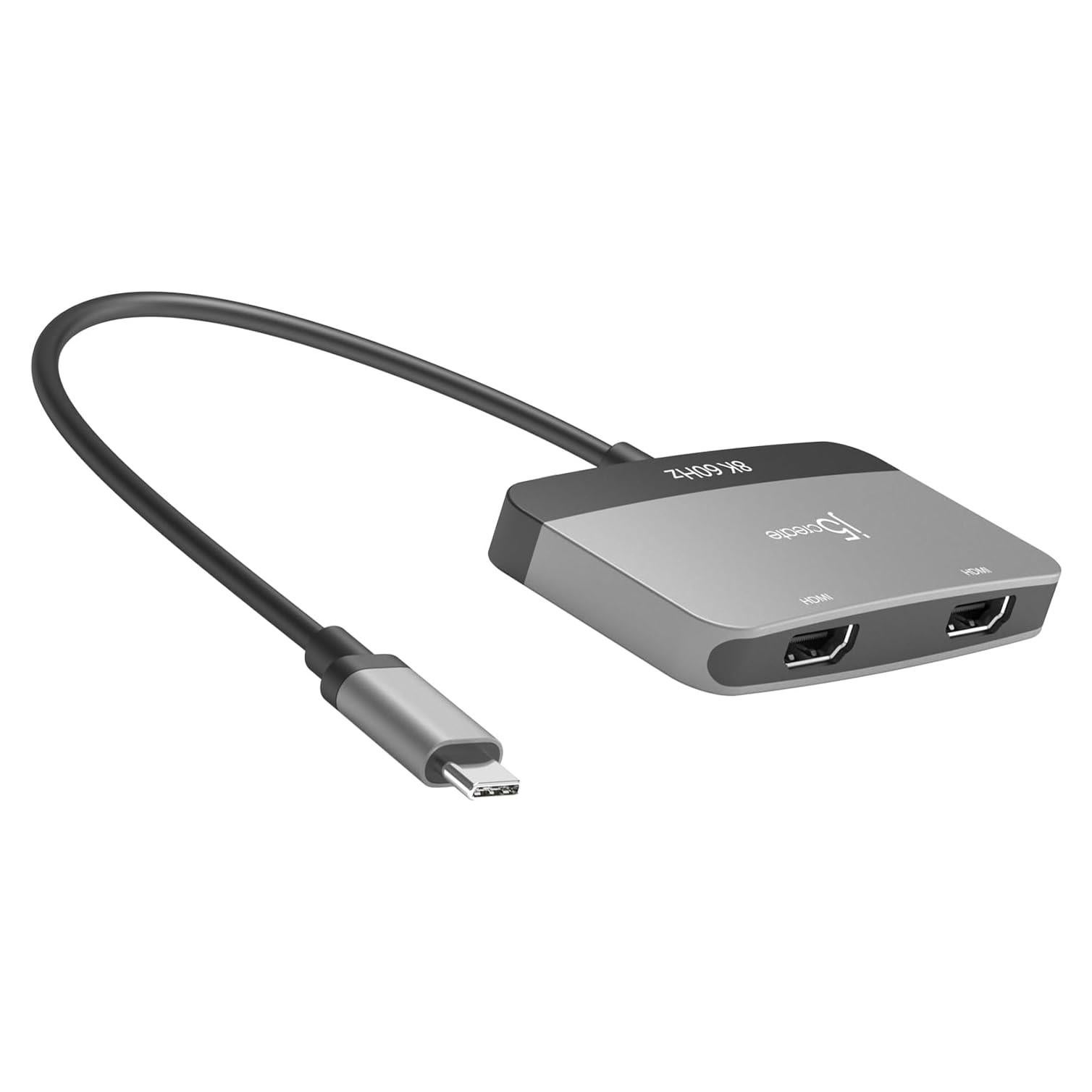 Adaptador Doble HDMI USB-C j5create JCA465 8K/4K 60Hz