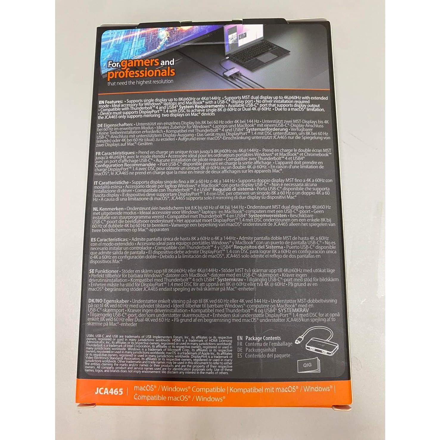 Adaptador Doble HDMI USB-C j5create JCA465 8K/4K 60Hz