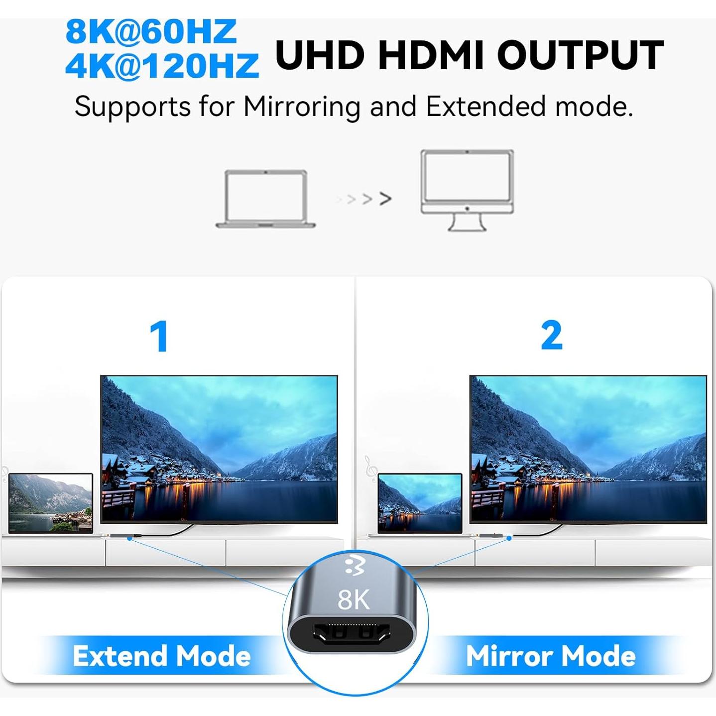 Adaptador USB C a HDMI 8K WinRaybot - 18g, 16.5x10.2cm