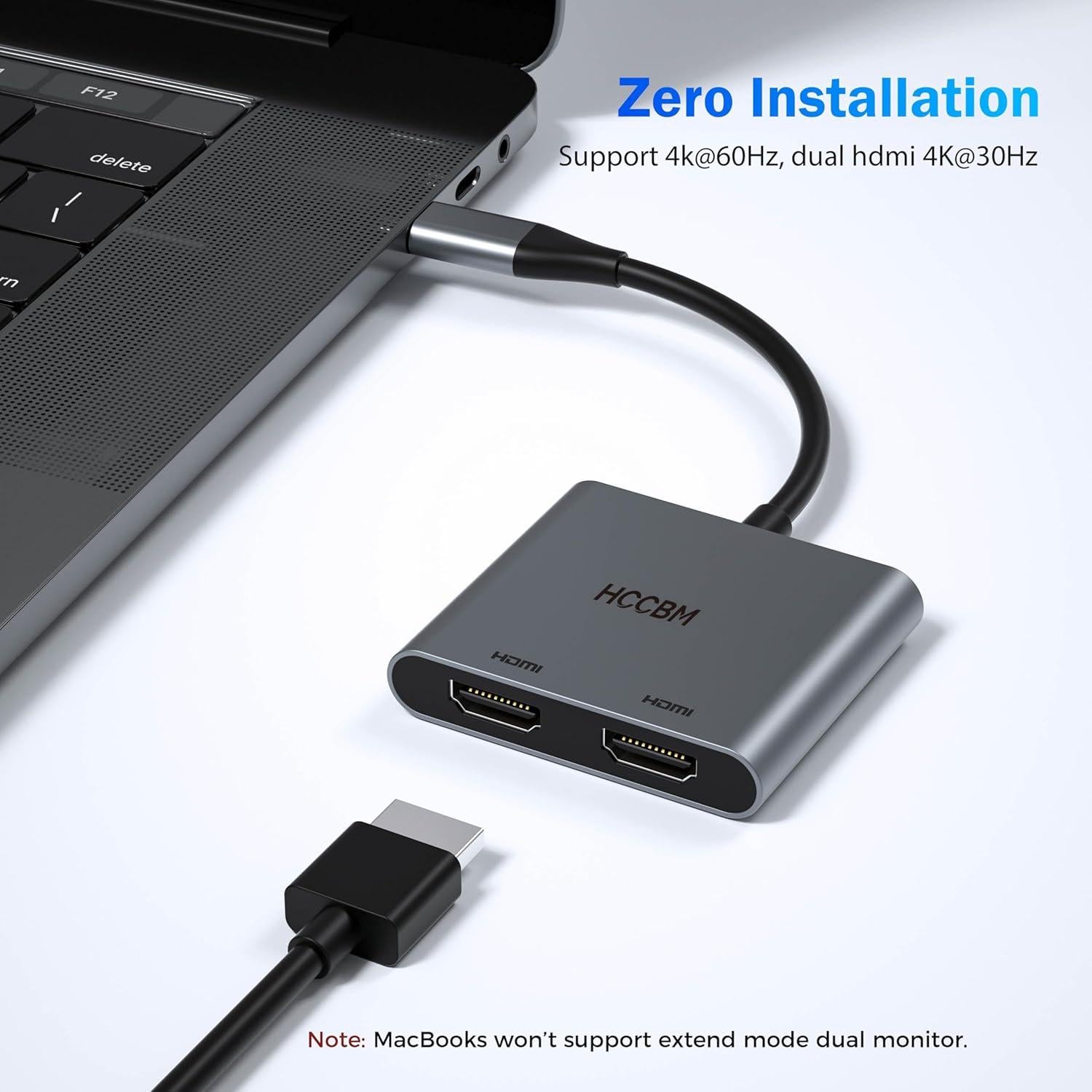 Adaptador USB C a Doble HDMI 4K 60Hz - Shenzhen HCC-012