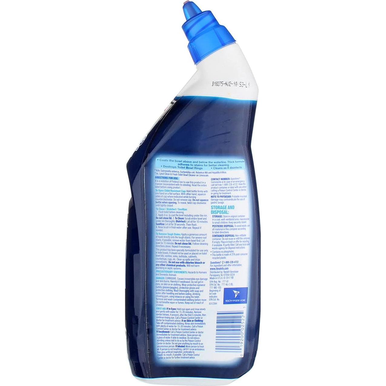 Limpiador de Inodoro Gel Lysol Power 24oz Pack de 3