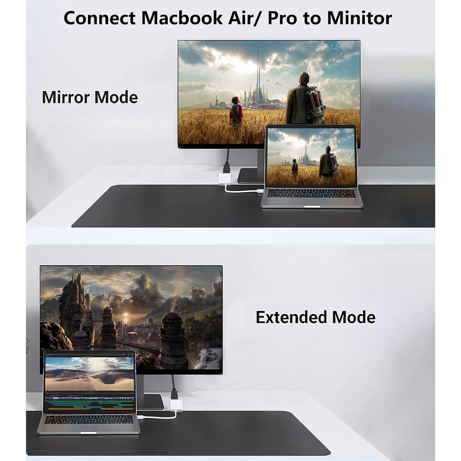 Adaptador USB-C a HDMI Wahbite 4K 60Hz para iPhone y Mac