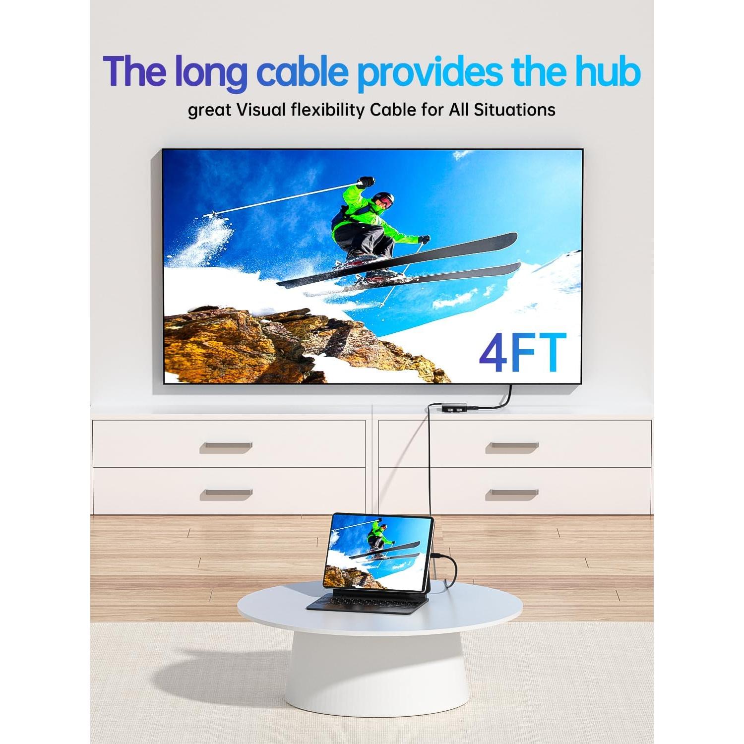 Hub USB C ACASIS 6 en 1 con HDMI 4K 60Hz y 100W