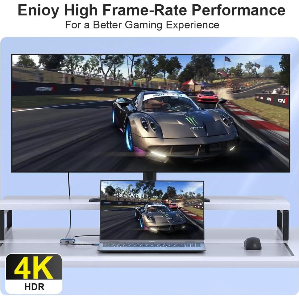 Adaptador USB C a HDMI 4K Closs TC-207-B con carga PD 100W