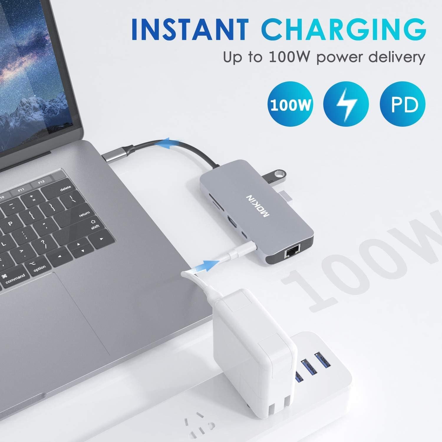 Hub USB-C MOKiN 9 en 1 para MacBook Pro/Air, 4K HDMI