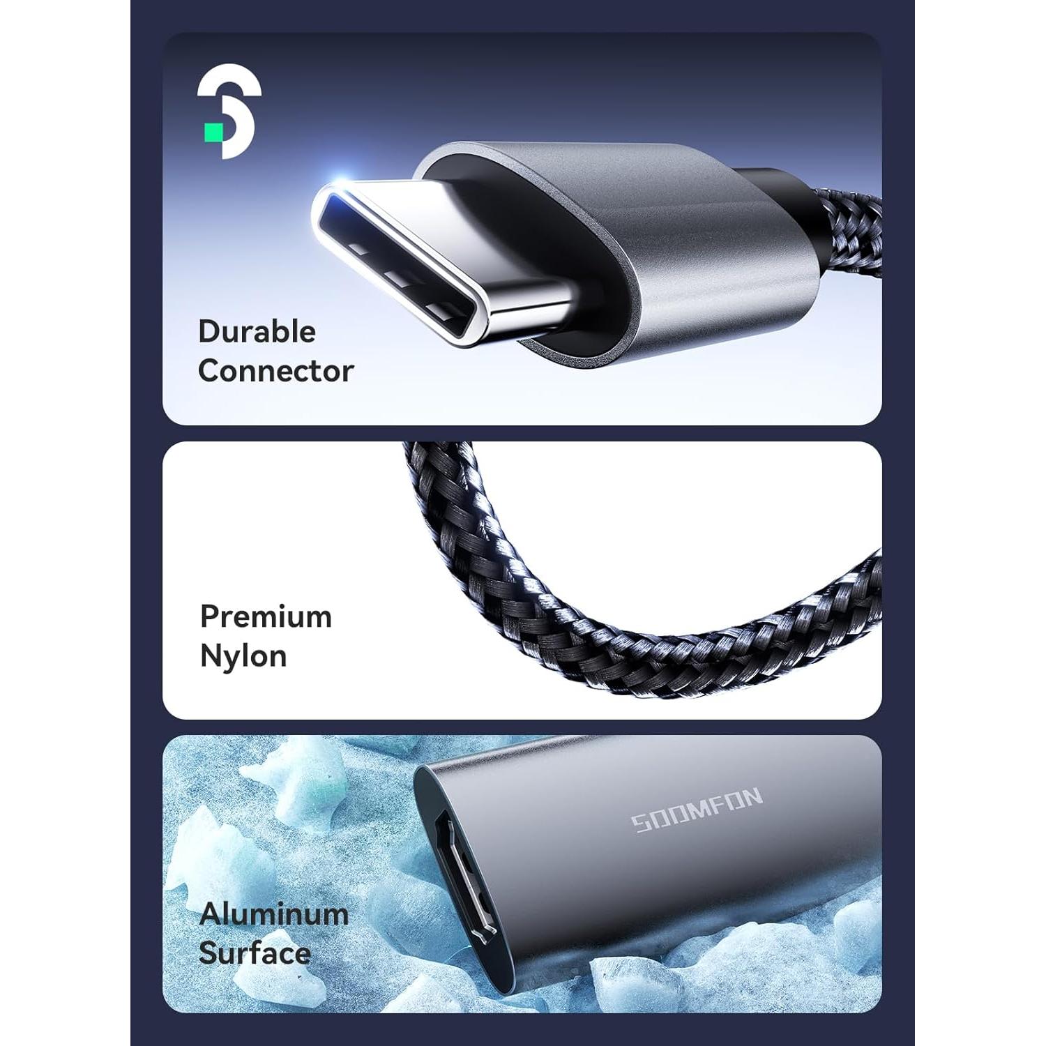 Adaptador USB C a HDMI SOOMFON 4K 120Hz Compatible PS5 Xbox