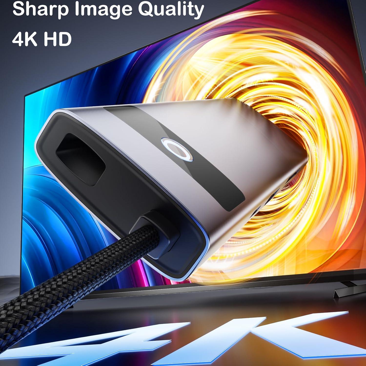 Hub USB C 7 en 1 Diamondtiger con HDMI 4K y 100W PD