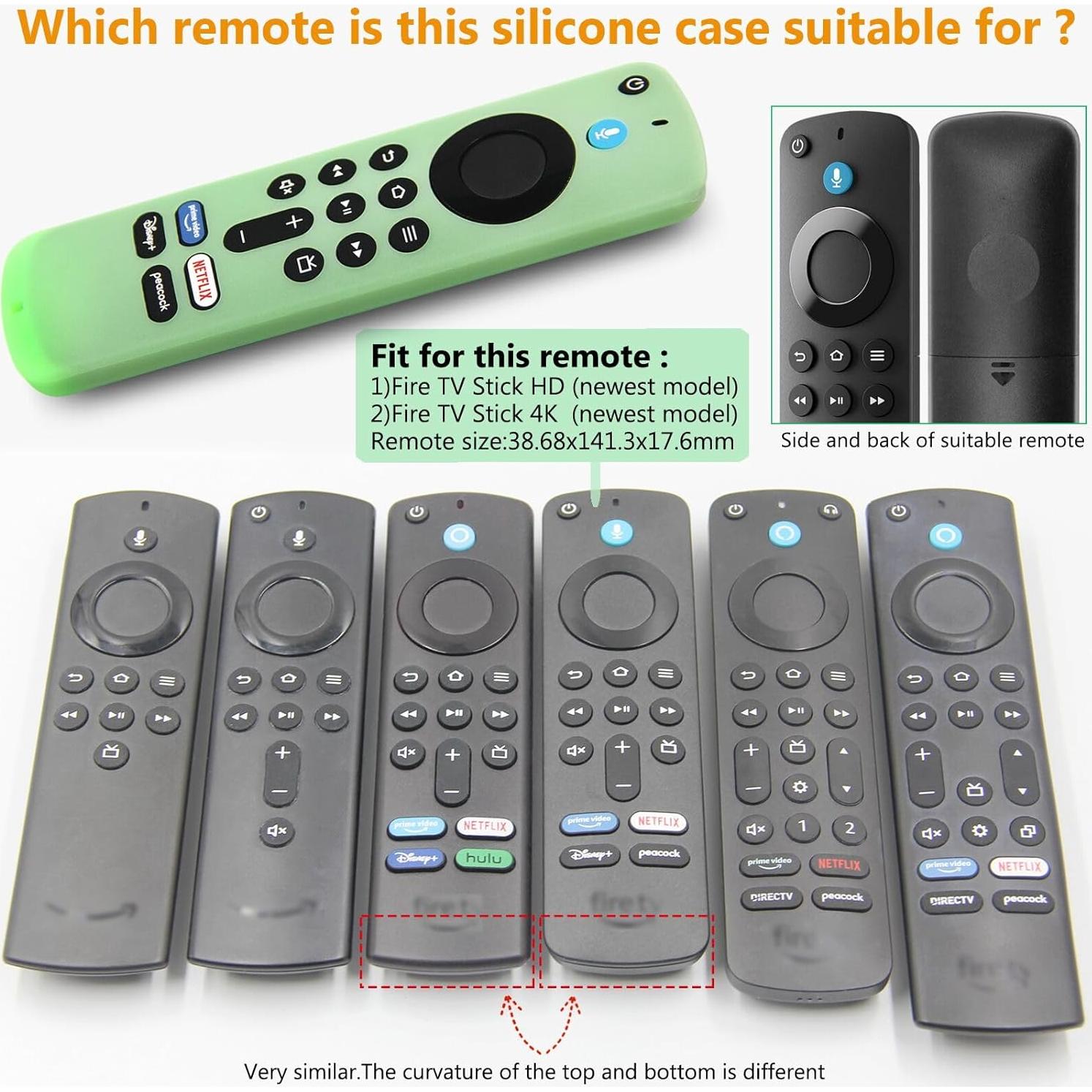 Funda de Silicona Antideslizante Pinowu para Control Remoto Fire TV Stick 4K 2024