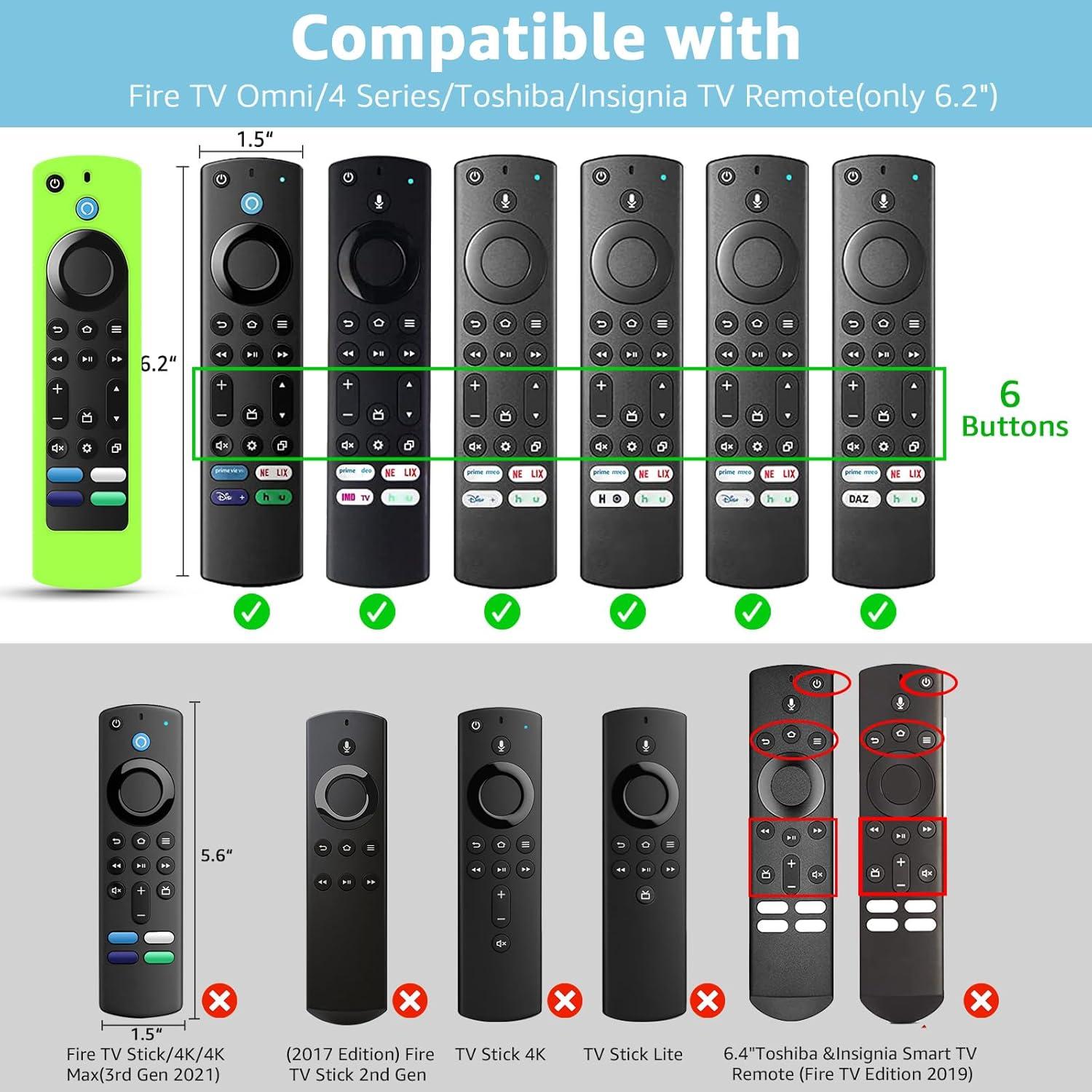 Paquete de 3 fundas de silicona SOTATOO para control remoto Fire TV