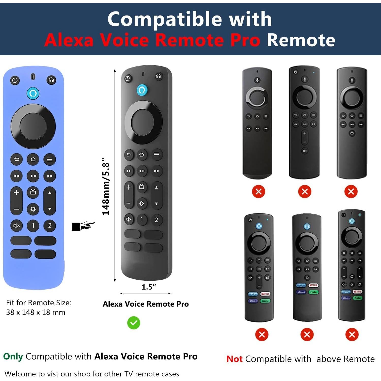 Funda de Control Remoto Pinowu para Firetv Pro 2022 - Antideslizante y Brilla en la Oscuridad