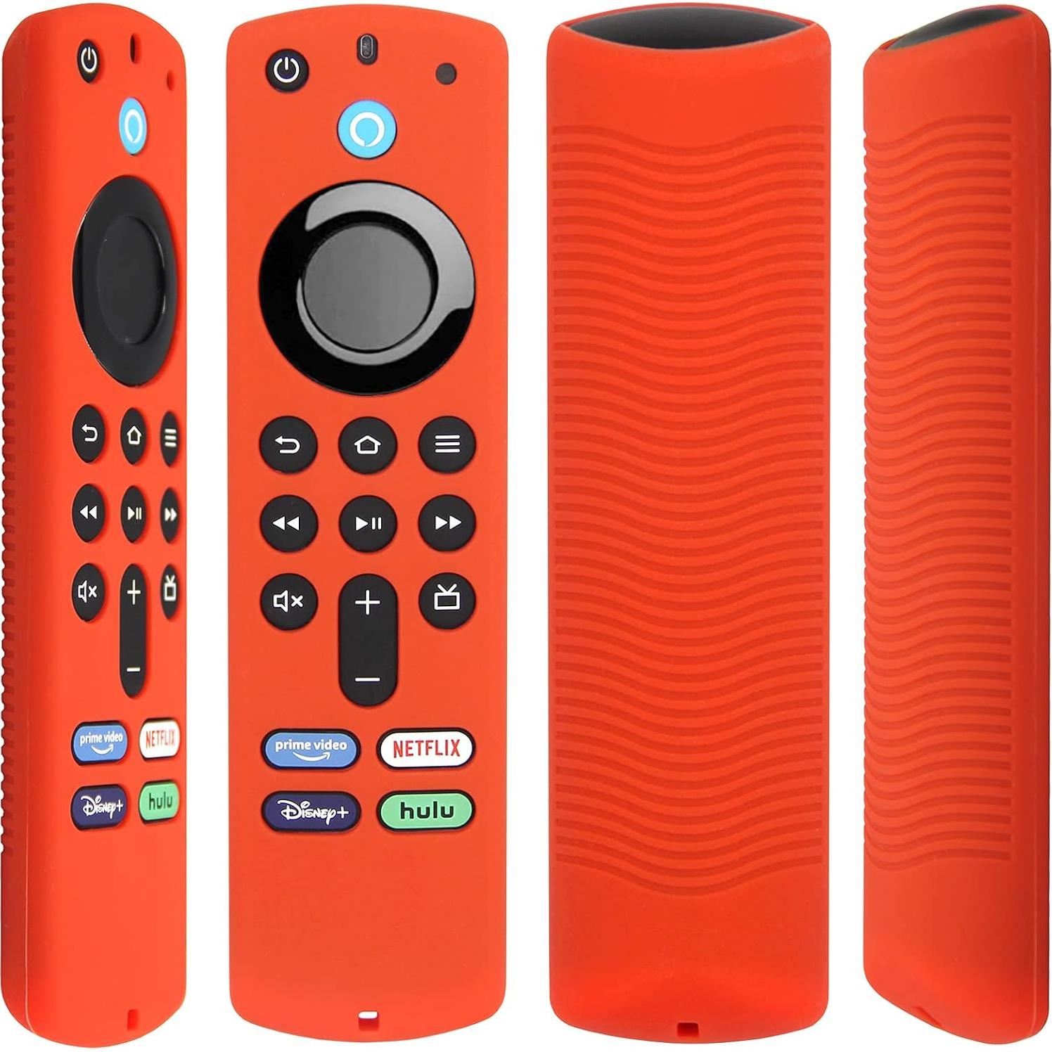 Funda de Control Remoto Pinowu para Firestick 4K Alexa - Rojo y Azul