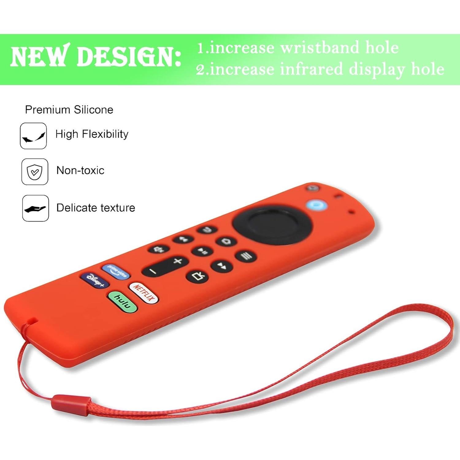Funda de Control Remoto Pinowu para Firestick 4K Alexa - Rojo y Azul