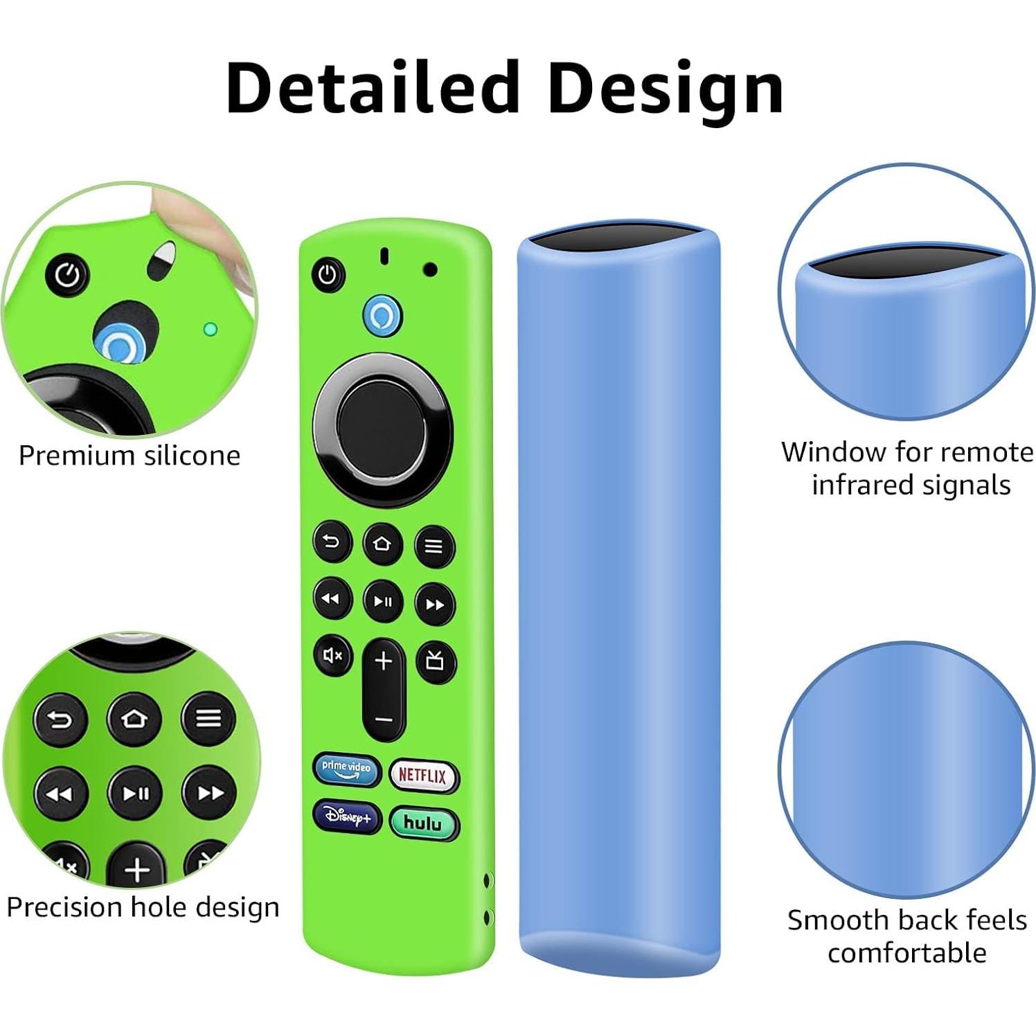 Funda de Control Remoto Firestick Ataqus 2-Pack Brilla en la Oscuridad