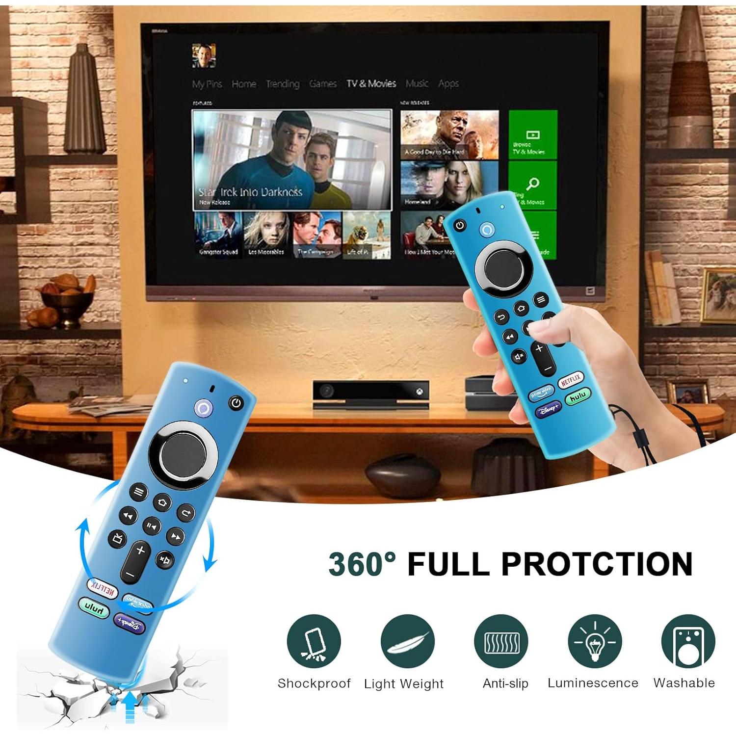 Funda de Control Remoto Firestick Ataqus 2-Pack Brilla en la Oscuridad