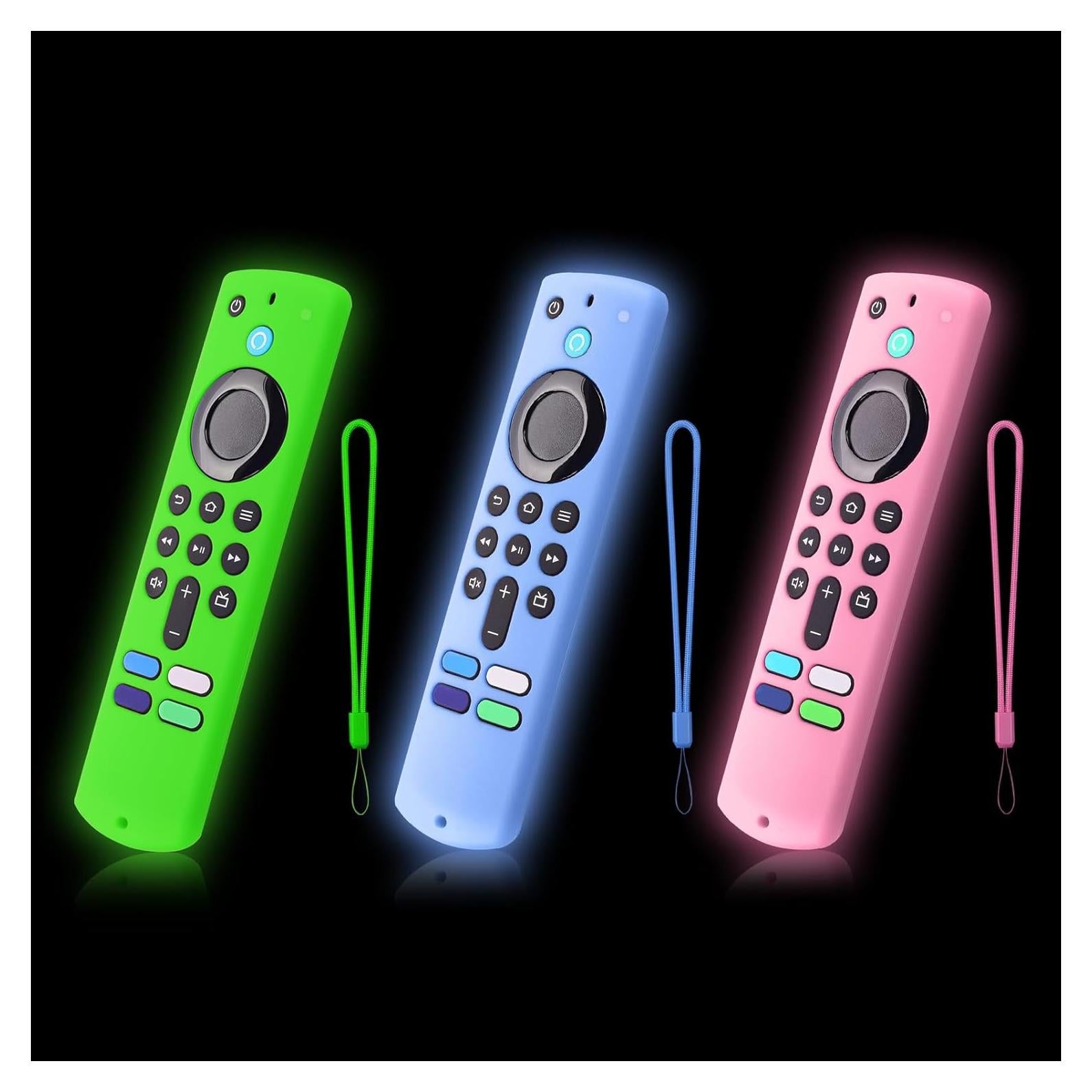 3 Fundas Brillantes de Silicona para Control Remoto Lenovo FireTV