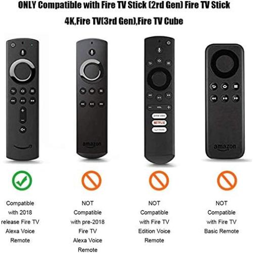 Funda de Silicona Antideslizante MBODM para Control Remoto Fire TV Stick - 2 Pack (Azul Fluorescente y Morado)