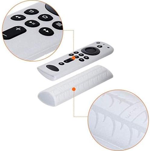 Funda de Silicona Antideslizante MBODM para Control Remoto Fire TV Stick - 2 Pack (Azul Fluorescente y Morado)
