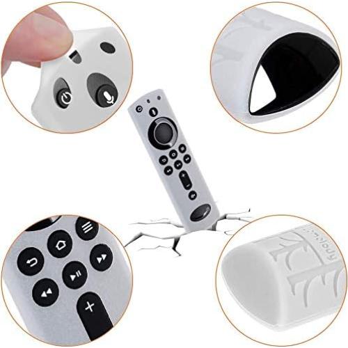Funda de Silicona Antideslizante MBODM para Control Remoto Fire TV Stick - 2 Pack (Azul Fluorescente y Morado)