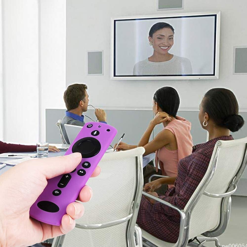 Funda de Silicona Antideslizante MBODM para Control Remoto Fire TV Stick - 2 Pack (Azul Fluorescente y Morado)