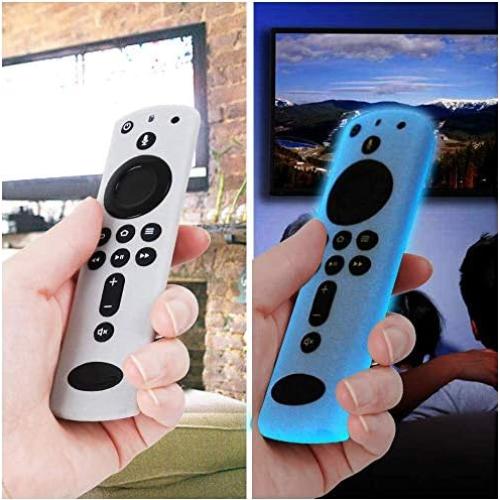 Funda de Silicona Antideslizante MBODM para Control Remoto Fire TV Stick - 2 Pack (Azul Fluorescente y Morado)
