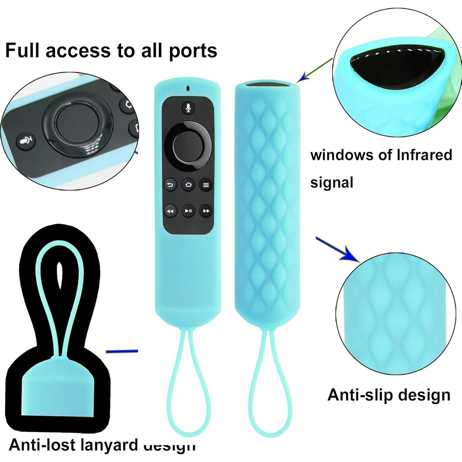 Paquete 2 Fundas Silicona Control Remoto Fire TV Stick 1ra Gen