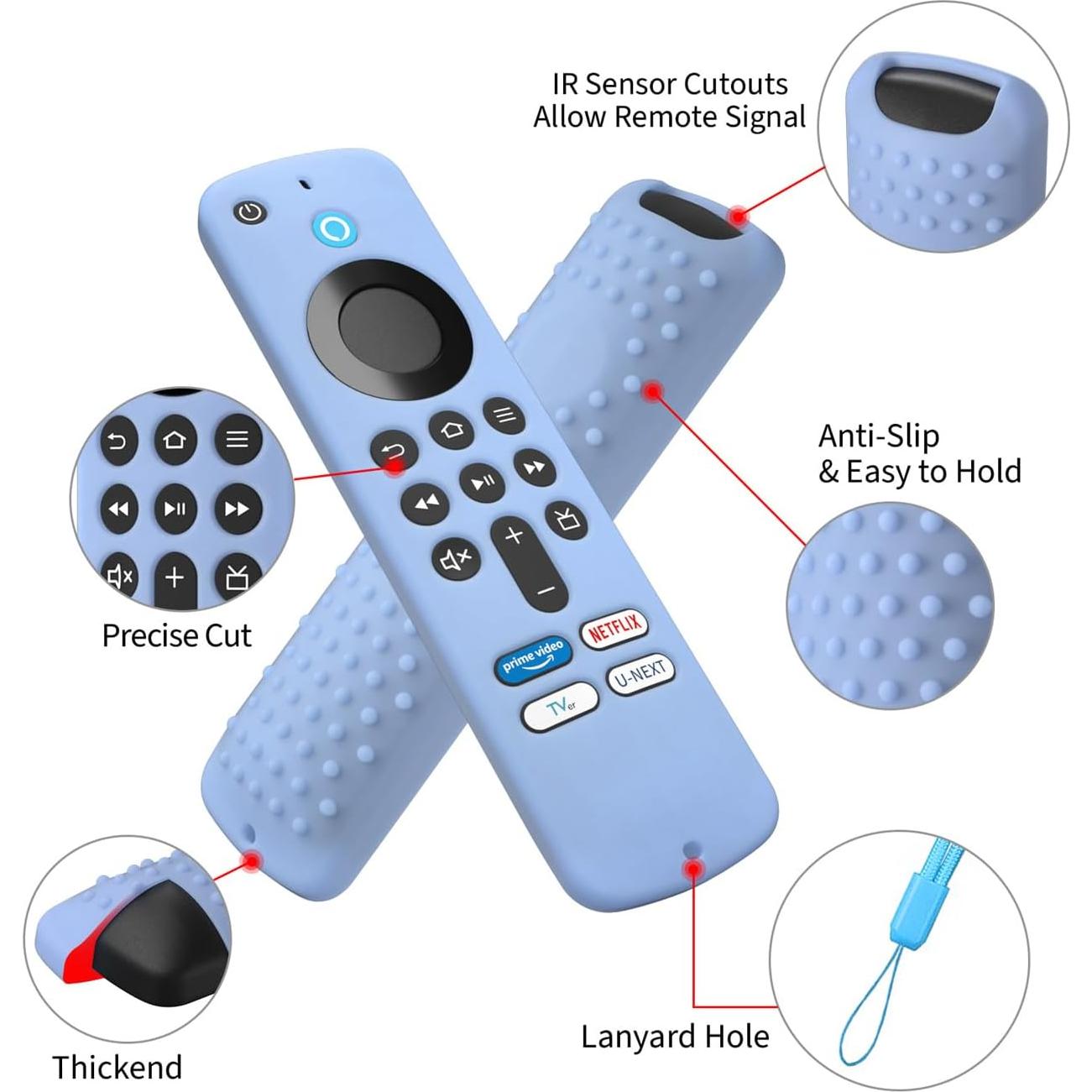 Funda de Silicona Azul Brillante para Control Remoto Fire TV 4K