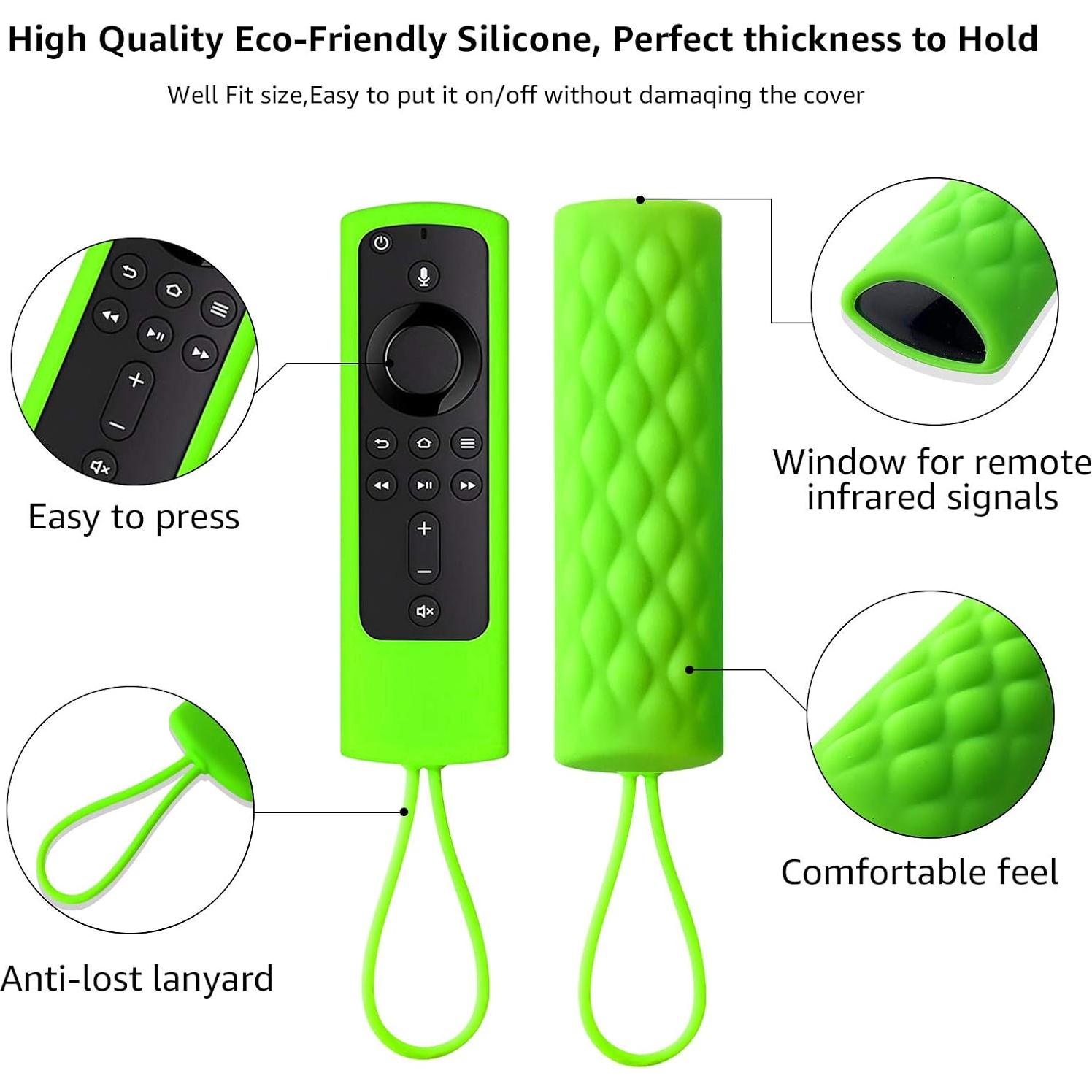 Funda de Silicona para Control Remoto Firestick Climberer - 2 Pack (Verde Lima + Azul Cielo)