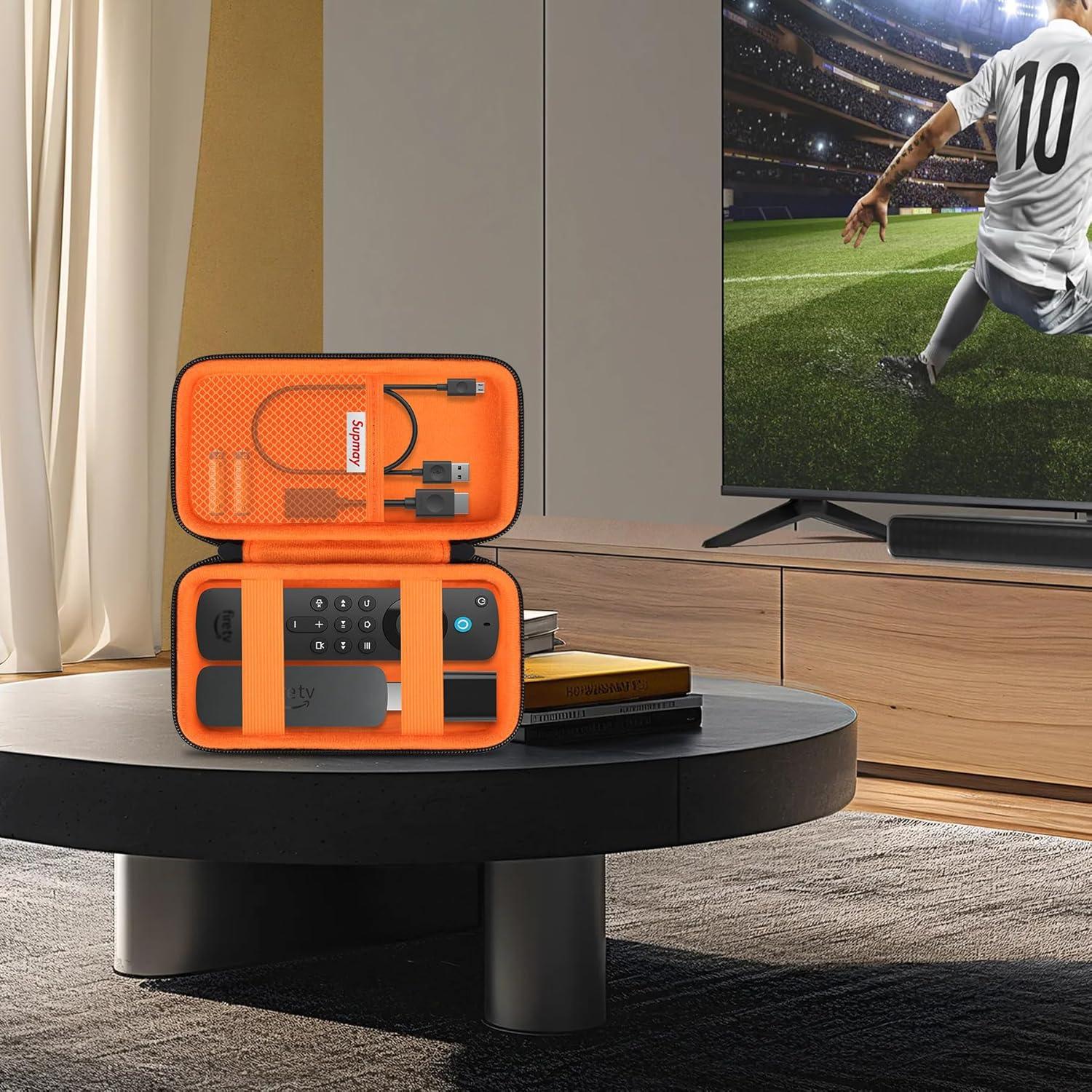 Funda Dura Supmay para Amazon Fire TV Stick 4K - Negro/Naranja