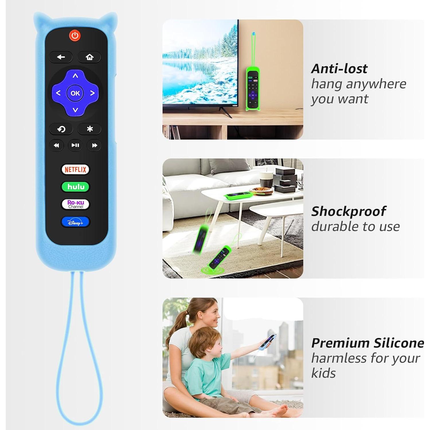 Funda de control remoto de silicona SOTATOO para Roku TV