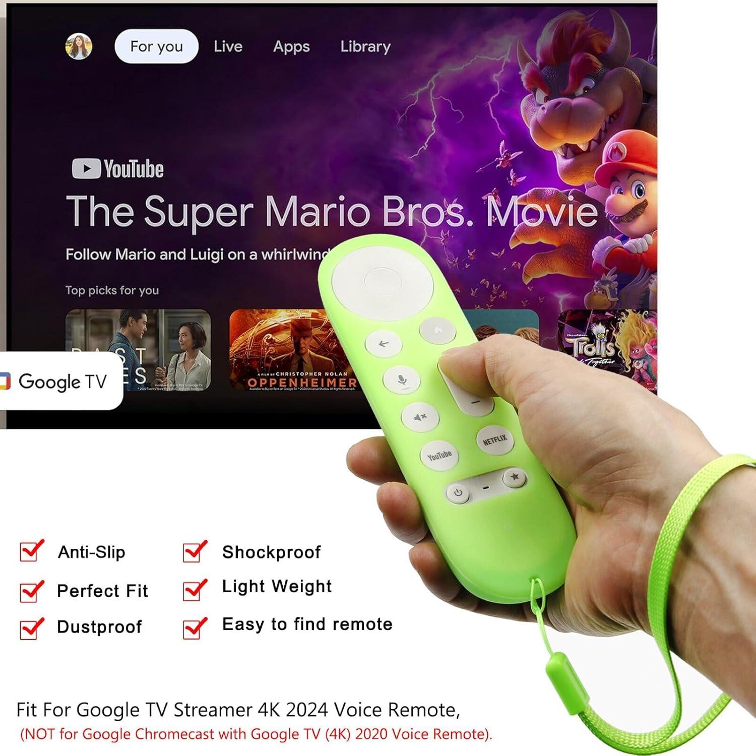 Cubierta Remota Pinuowu para Google TV 4K 2024 - Antideslizante