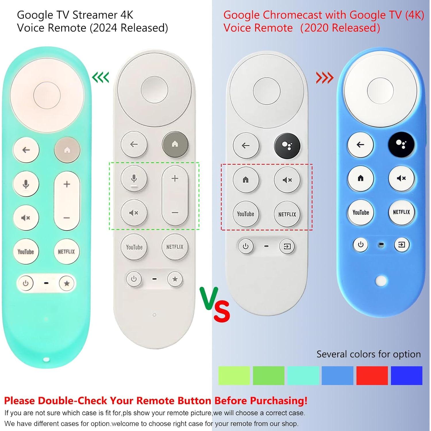 Cubierta Remota Pinuowu para Google TV 4K 2024 - Antideslizante