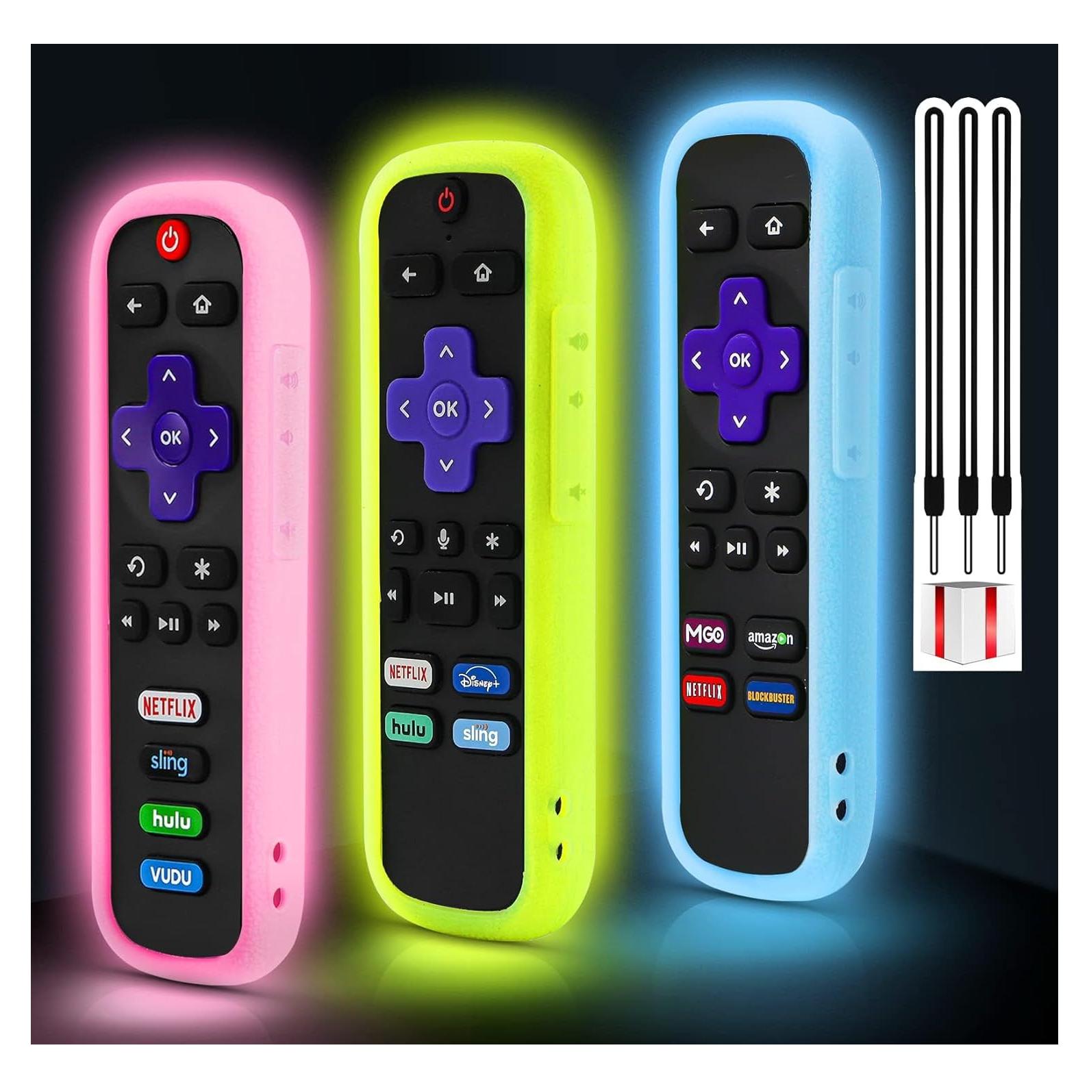 Paquete de 3 fundas de silicona para control remoto Roku SOTATOO