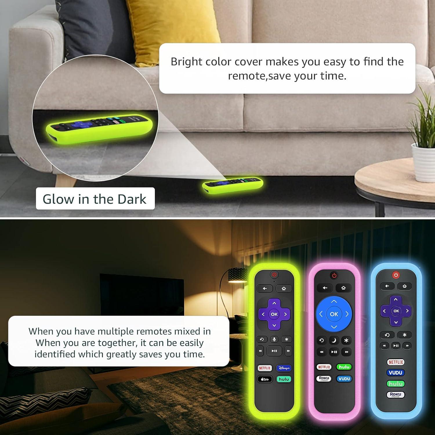 Paquete de 3 fundas de silicona para control remoto Roku SOTATOO