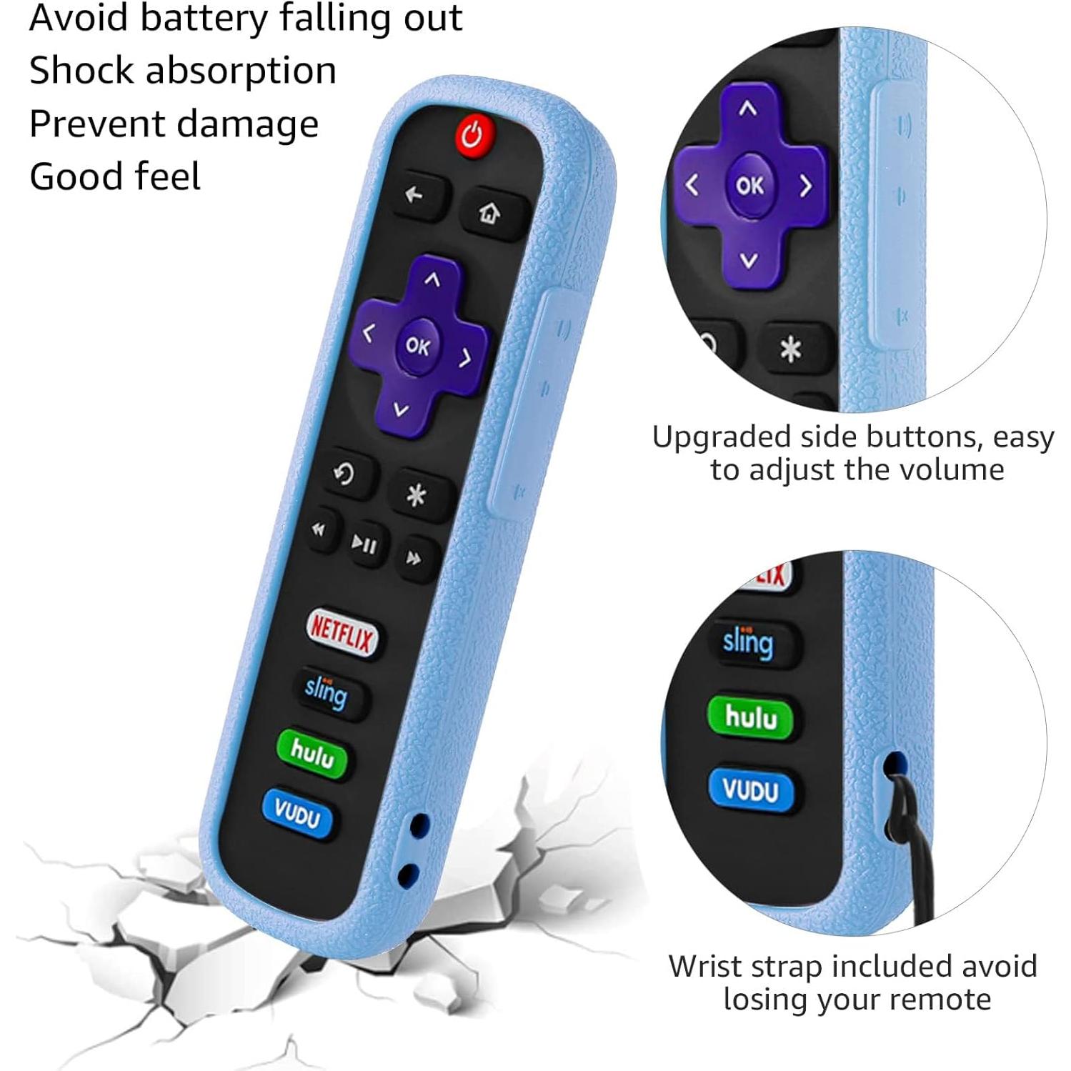Paquete de 3 fundas de silicona para control remoto Roku SOTATOO