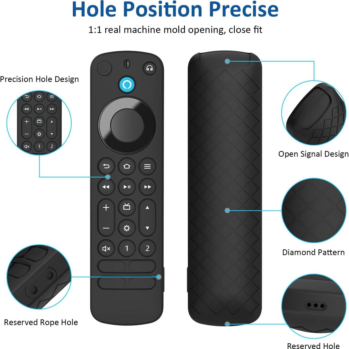 Funda de Silicona para Control Remoto Alexa Pro 2022 - Negro