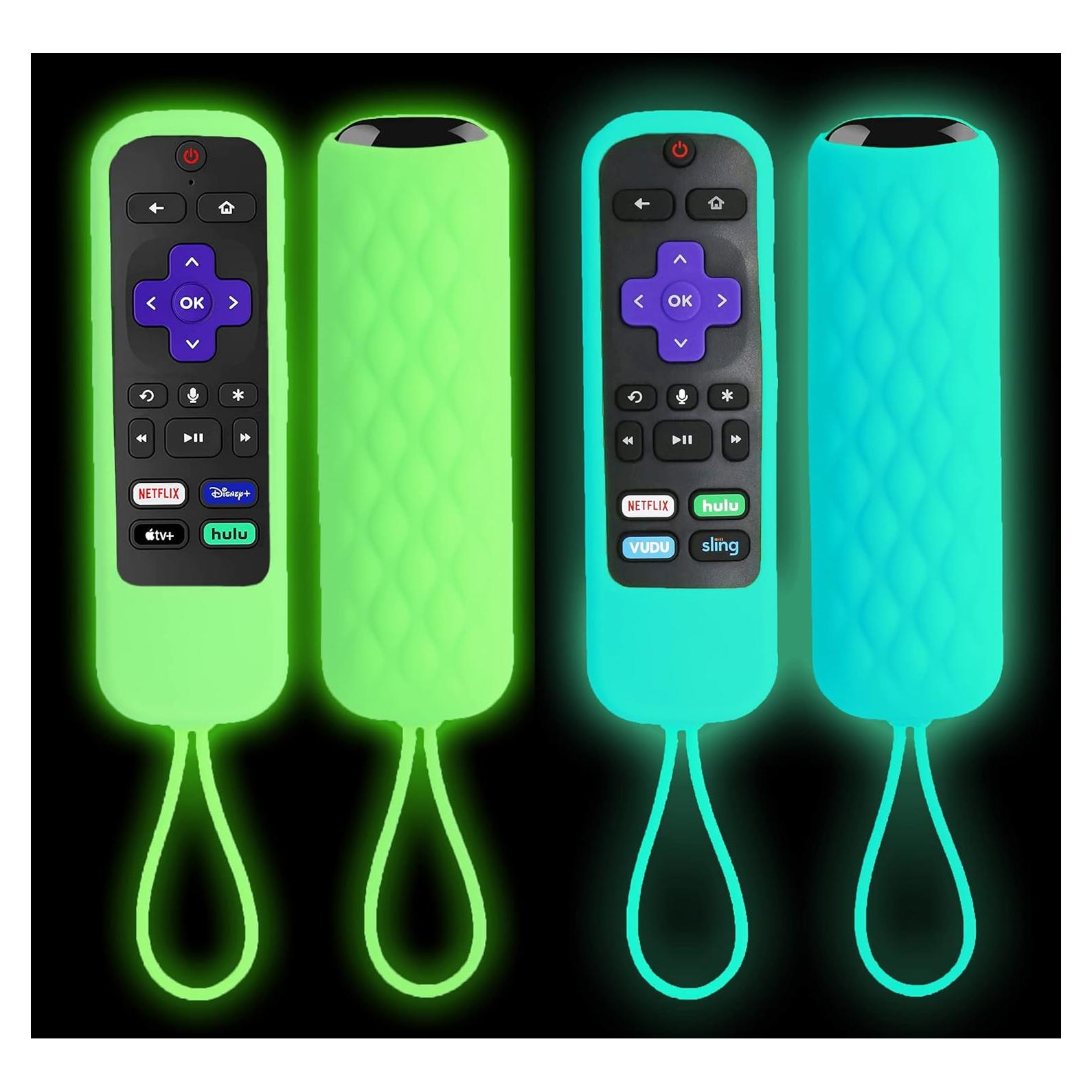 Paquete de 2 Fundas de Silicona Brillantes para Control Remoto TCL Roku