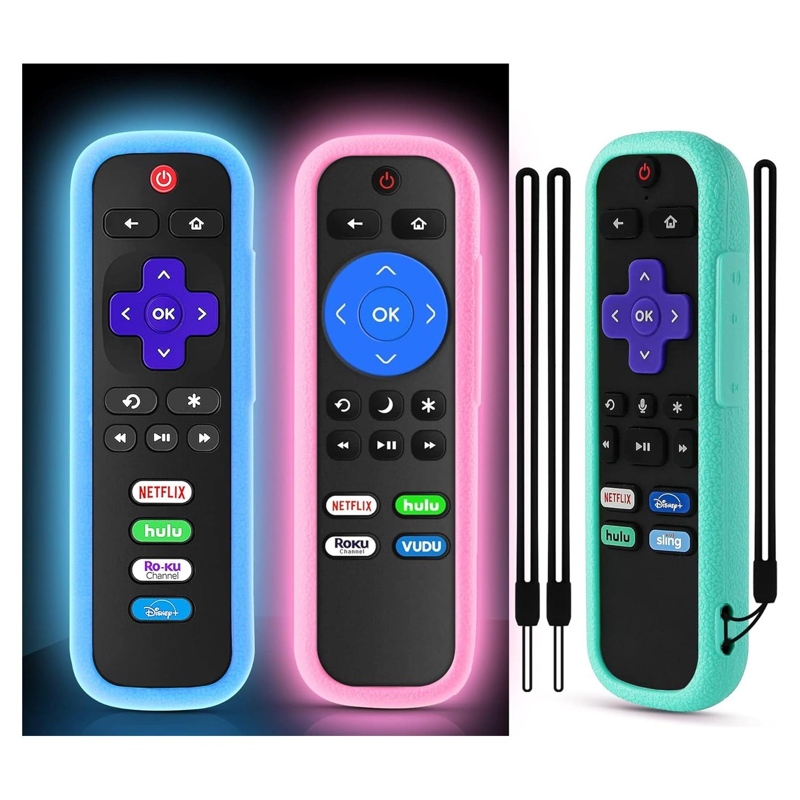 Paquete de 3 fundas de silicona para control remoto Roku