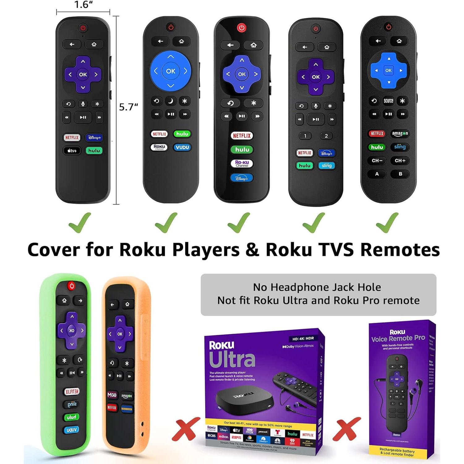 Funda de Silicona SOTATOO para Control Remoto Roku - 4 Colores
