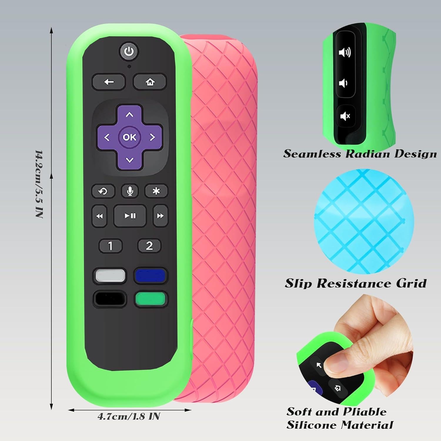 Paquete de 3 fundas de silicona GMXT para control remoto Roku