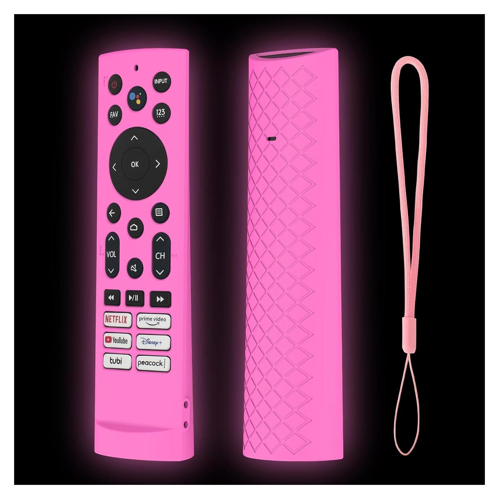 Funda de Silicona Rosa Brillante para Control Remoto ERF3A90