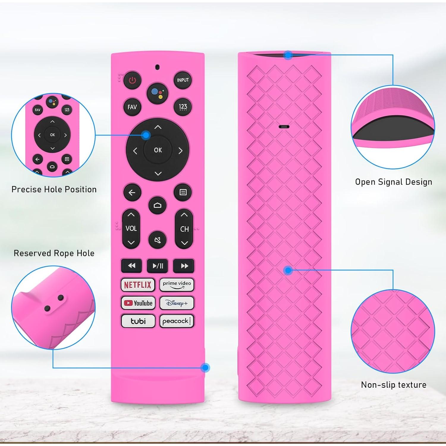 Funda de Silicona Rosa Brillante para Control Remoto ERF3A90