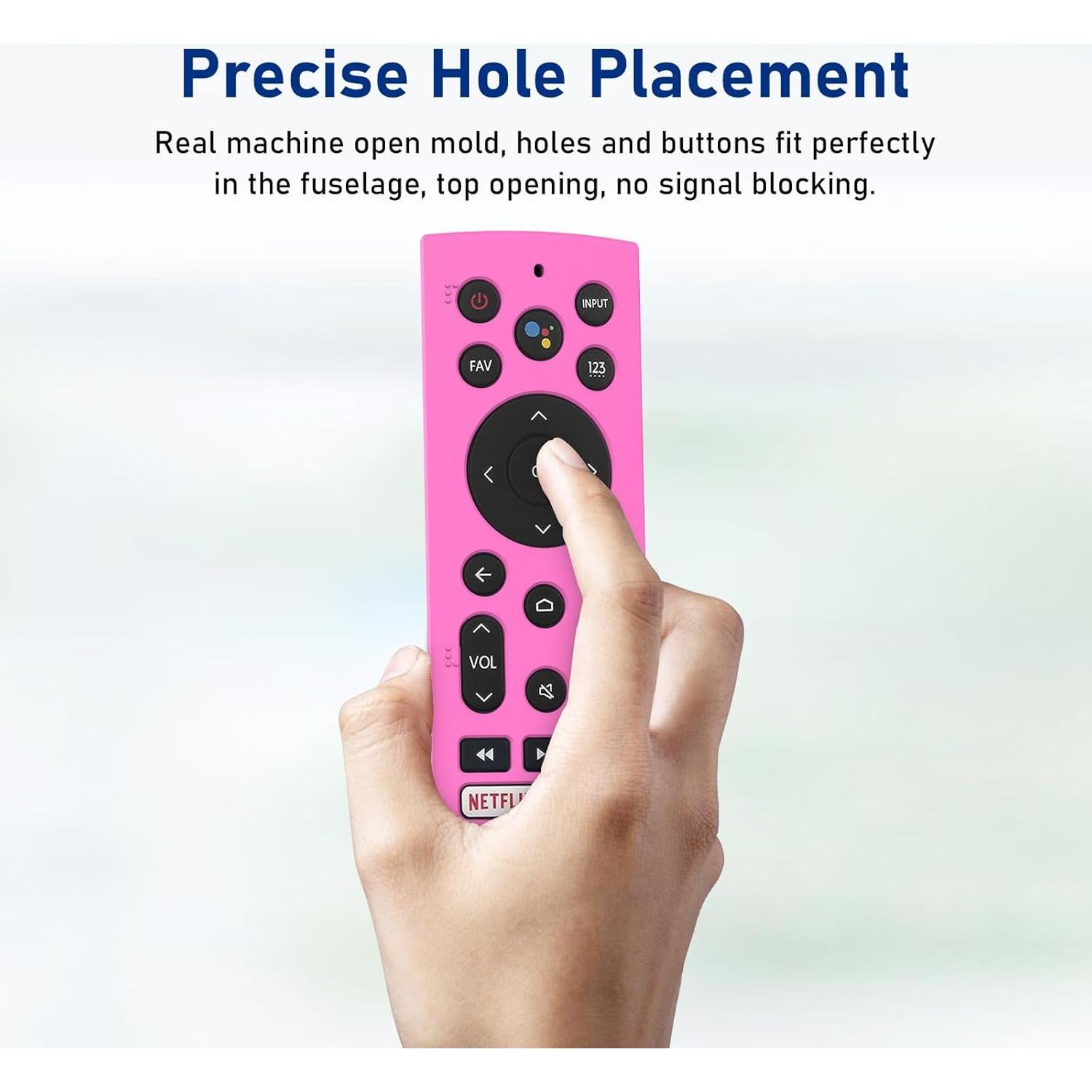 Funda de Silicona Rosa Brillante para Control Remoto ERF3A90