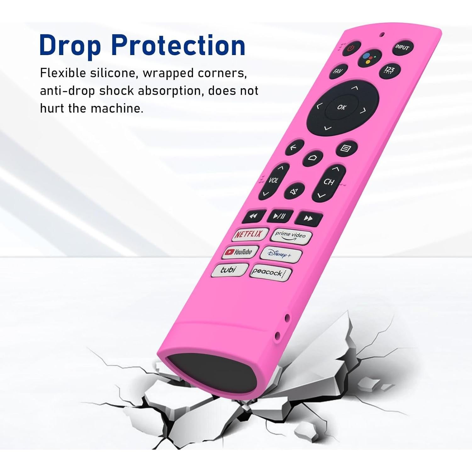 Funda de Silicona Rosa Brillante para Control Remoto ERF3A90