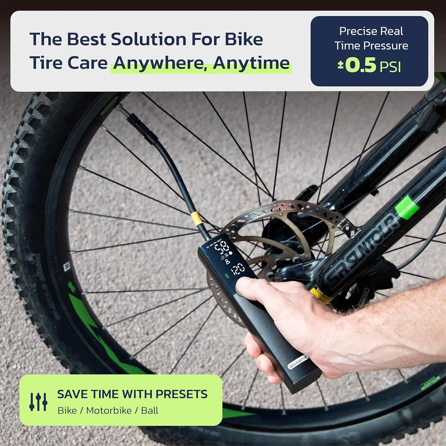 Bomba de Bicicleta Eléctrica Woowind BP188 120PSI Portátil