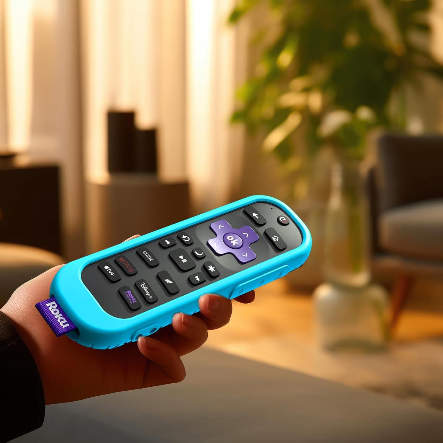 Funda de Silicona para Control Remoto Roku Pro - 2 Paquetes Morado Azul