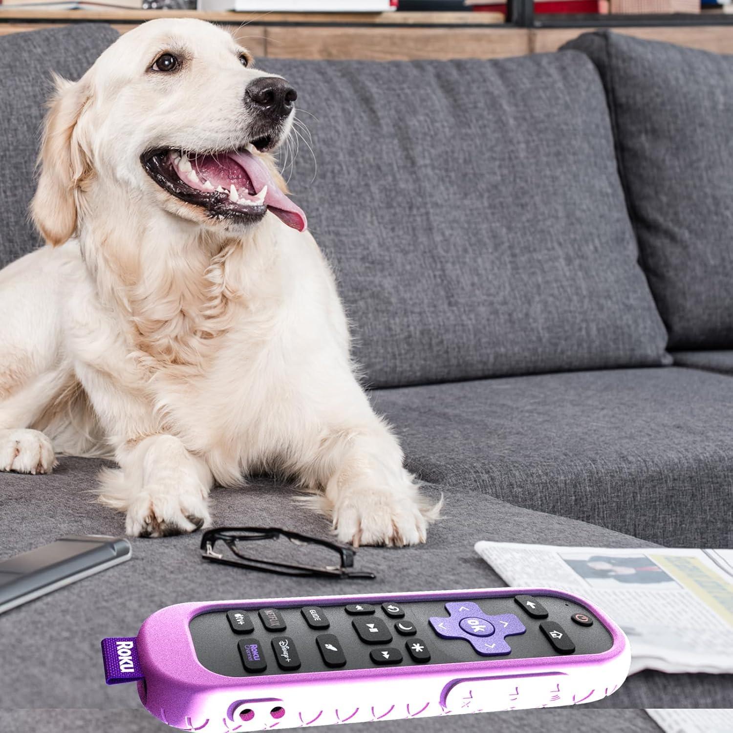 Funda de Silicona para Control Remoto Roku Pro - 2 Paquetes Morado Azul
